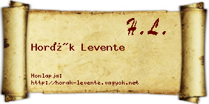 Horák Levente névjegykártya